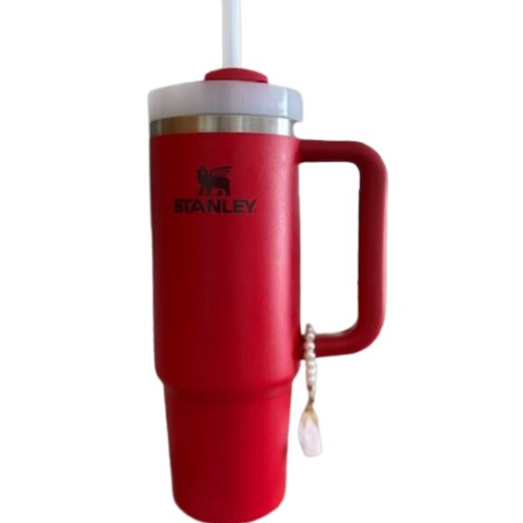 Stanley Quencher H20 Tumbler with Quartz & Faux Pearl Tumbler Charm NWOT - Picture 1 of 7